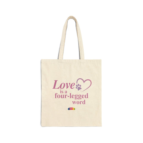 Cotton Canvas Tote Bag - Love is
