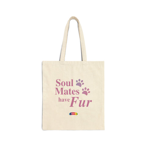 Cotton Canvas Tote Bag - Soulmates have fur